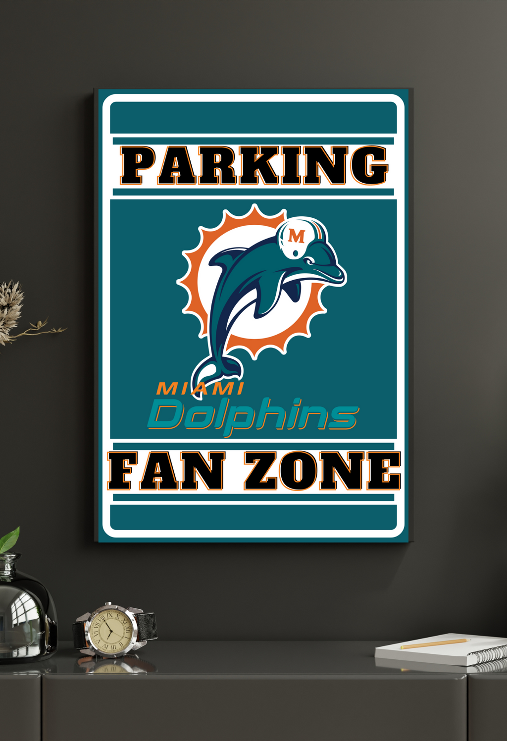 Custom Exclusive Dolphins Fan parking Plate Sign