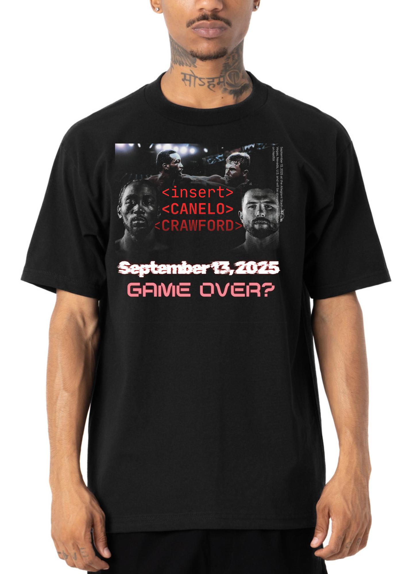 Canelo Vs Crawford Black Graphic Tee