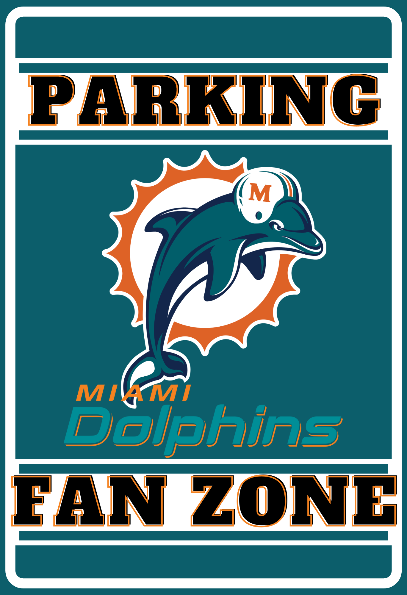 Custom Exclusive Dolphins Fan parking Plate Sign