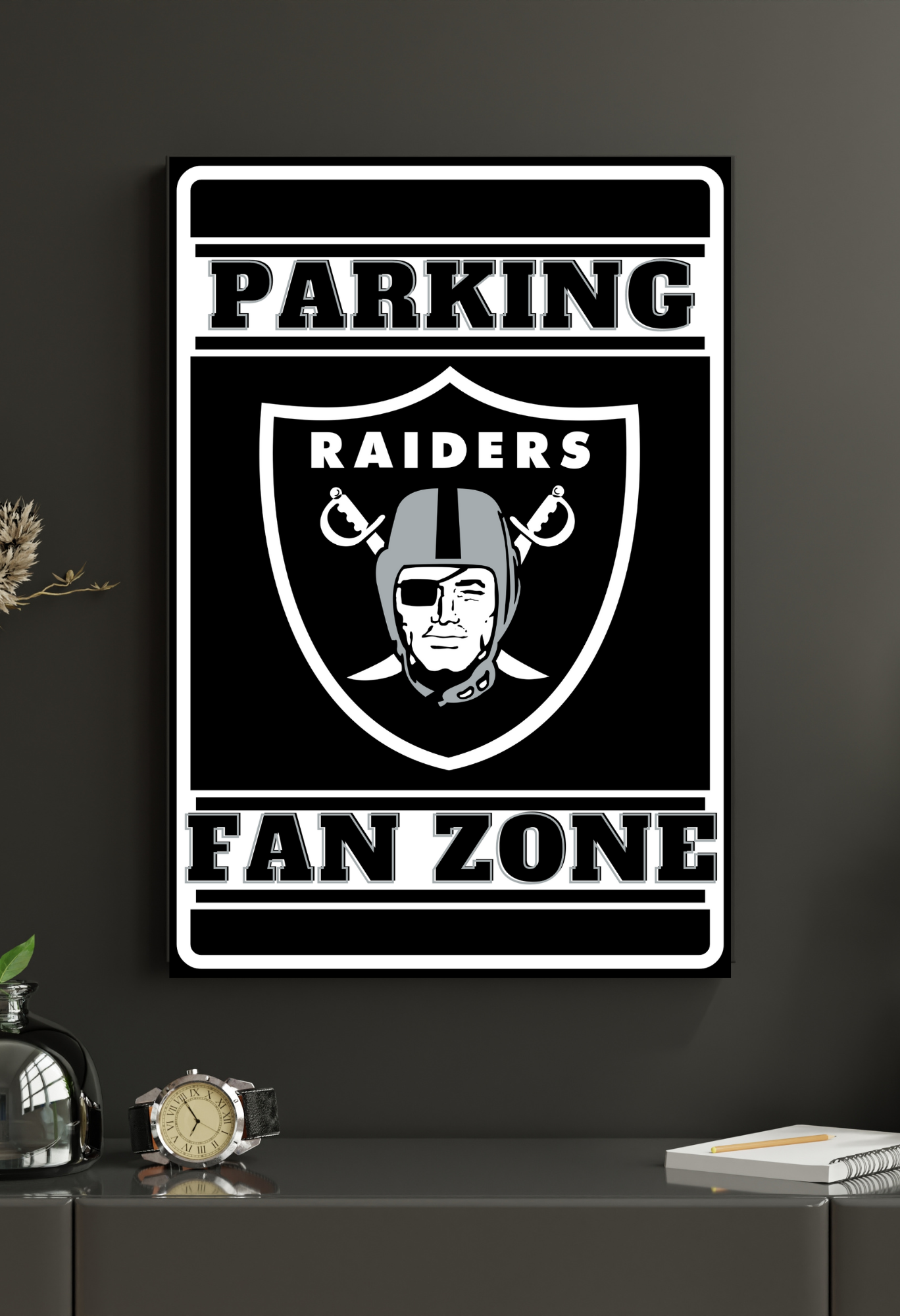 Exclusive Raiders Fan Zone Parking Plate Sign
