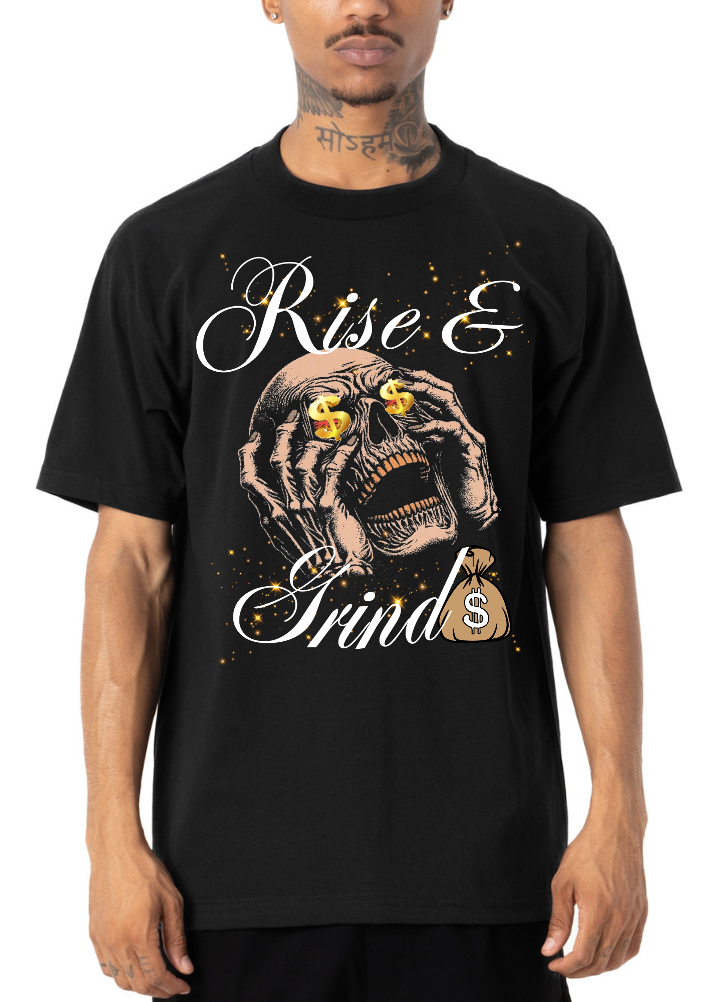 Rise and Grind Skull graphic tee