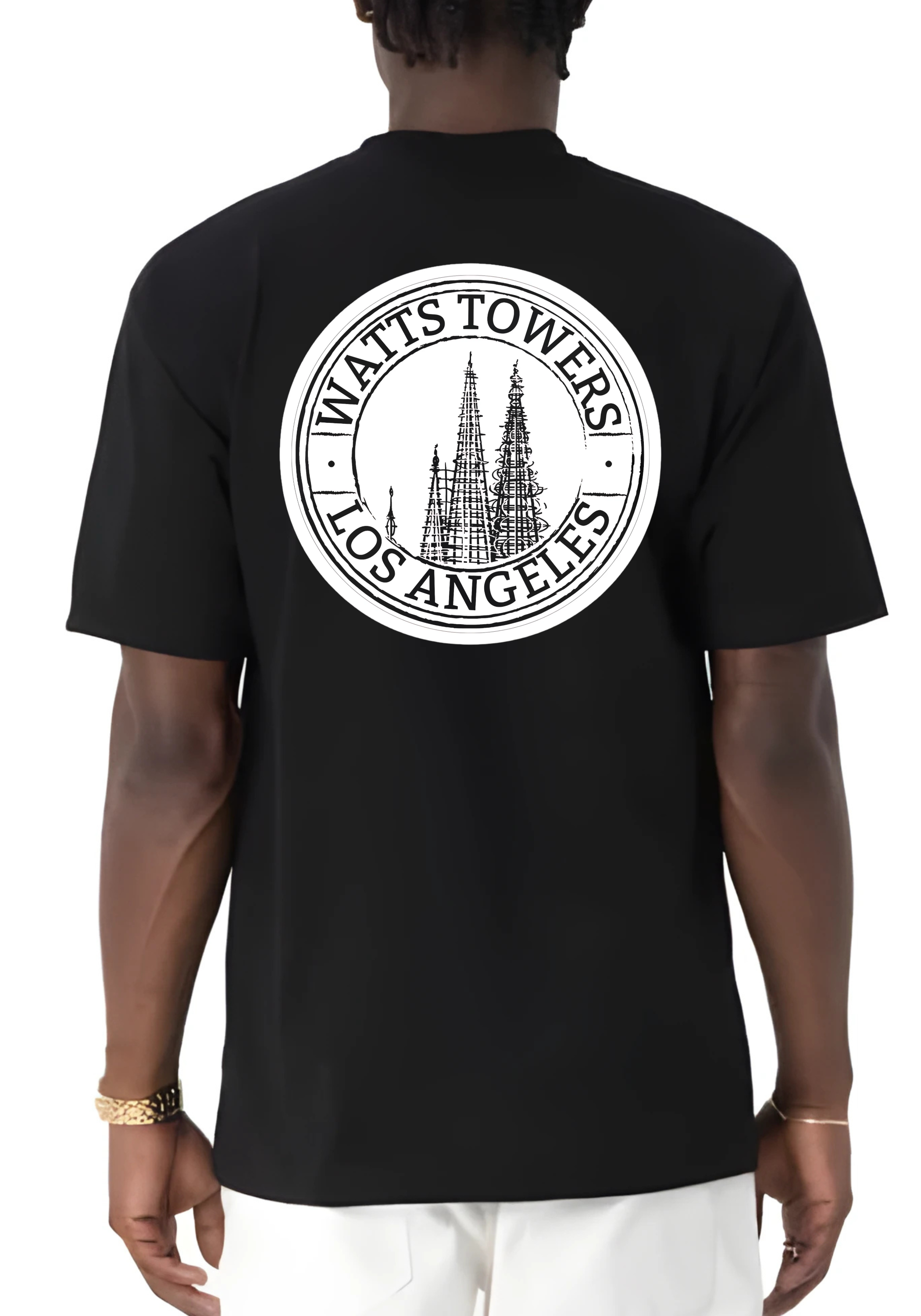 Watts Towers Rep Black Tee